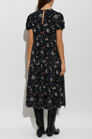 R13 Raw-edged midi dress
