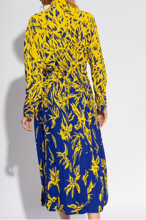 proenza round-toe Schouler Patterned dress with standing collar