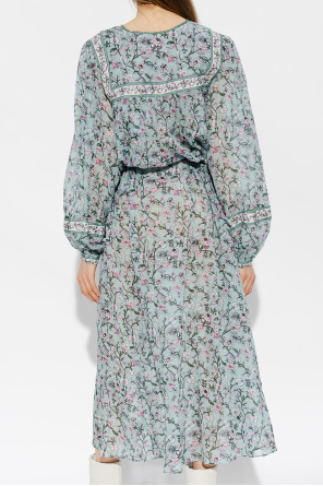 Marant Etoile ‘Greila’ dress pink with floral motif