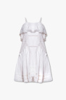 lace-print crop sleeves Junior dress
