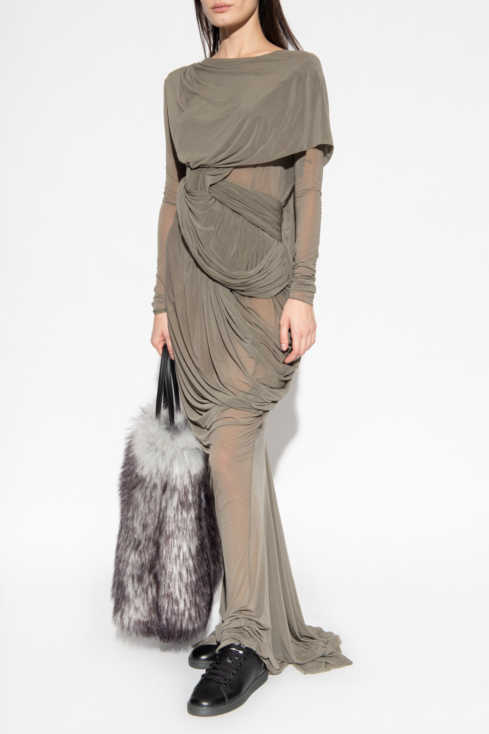 Silk maxi dress Rick Owens Grey size 38 FR in Silk - 34870400
