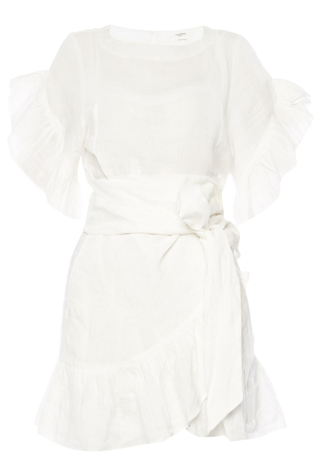 isabel marant white ruffle dress