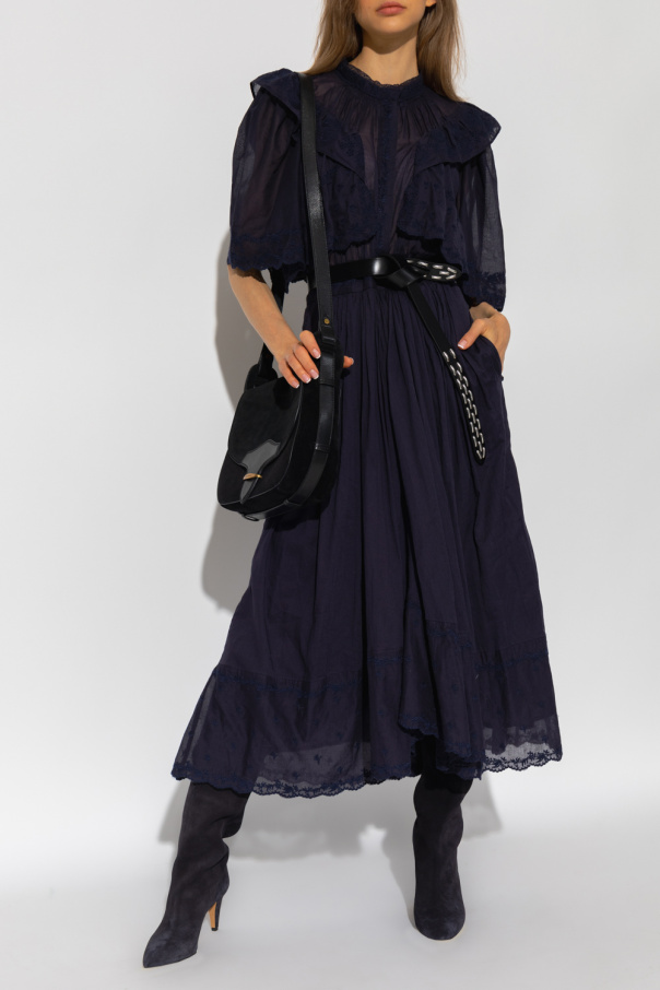 Petite Ruched Bardot Train Detail Maxi Dress ‘Leola’ dress