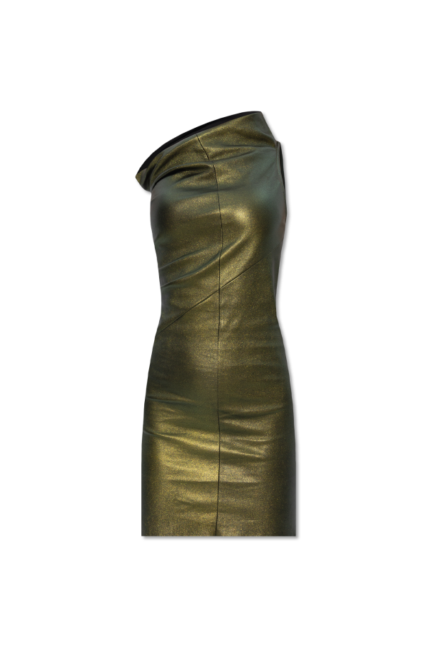 Metallic one-shoulder dress od Rick Owens