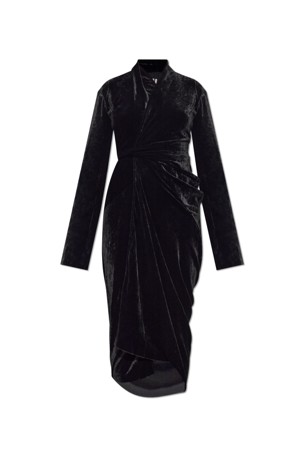 Velvet dress with wrap tie od Rick Owens