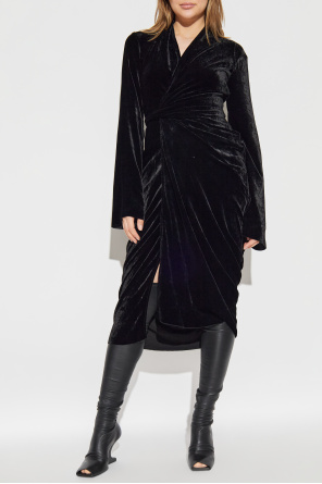 Rick Owens Vestido de terciopelo con lazada cruzada