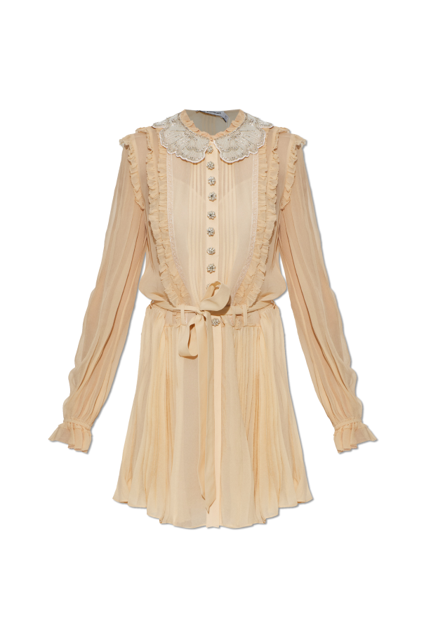 Dress with shimmering appliqués on the collar od Self-Portrait