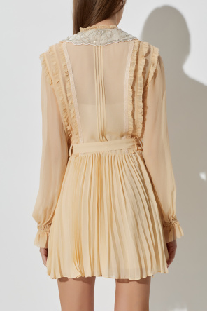 Self-Portrait Kleid mit glänzenden Applikationen am Kragen