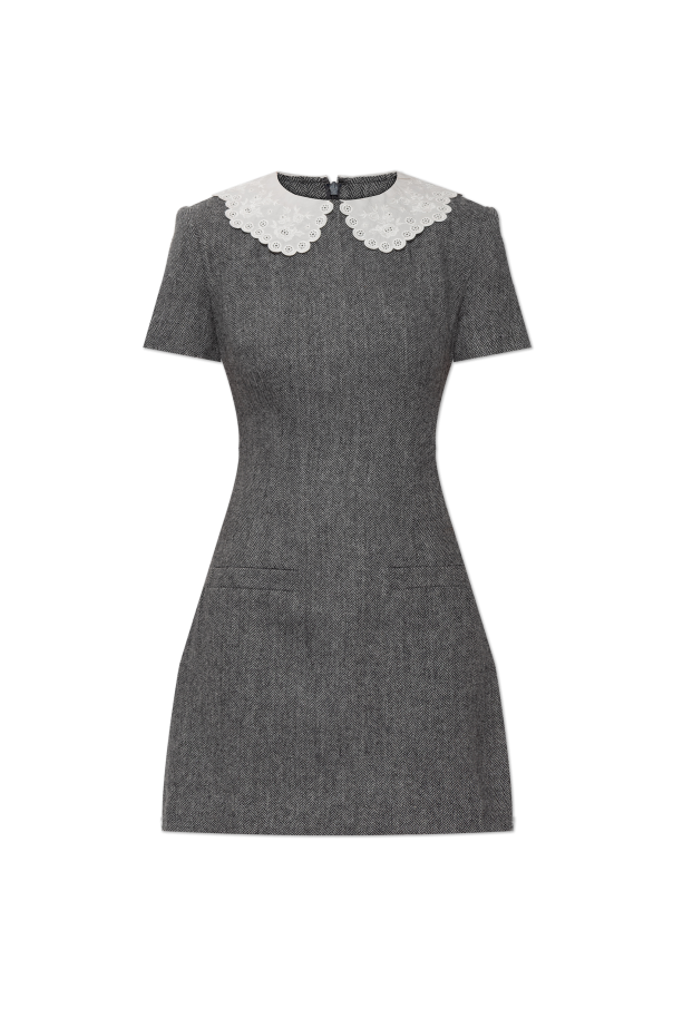 Dress with herringbone pattern od Self-Portrait