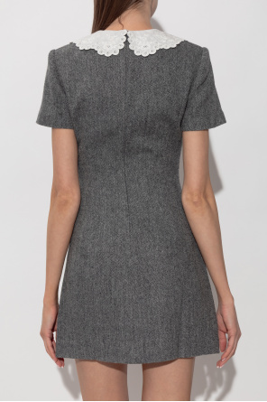 Self-Portrait Dress with herringbone pattern
