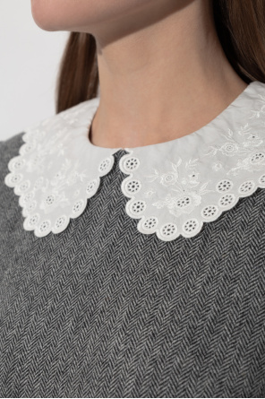 Self-Portrait Dress with herringbone pattern