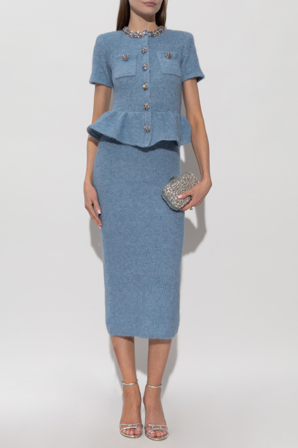 Self-Portrait Vestido con cristales brillantes en el escote