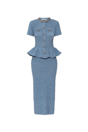 Vestido con cristales brillantes en el escote