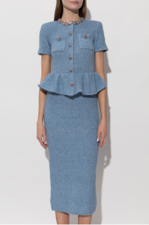 Self-Portrait Vestido con cristales brillantes en el escote