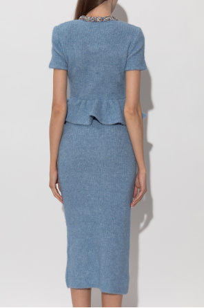 Self-Portrait Vestido con cristales brillantes en el escote