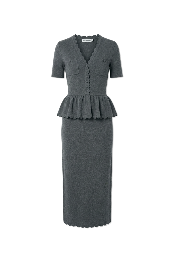 Dress with a peplum at the waist od Self-Portrait