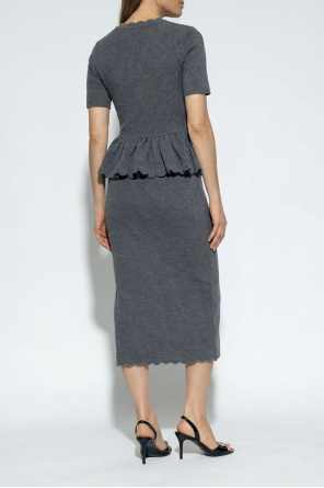 Self-Portrait Sukienka z baskinką w talii