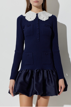 Self-Portrait Dress with a detachable collar
