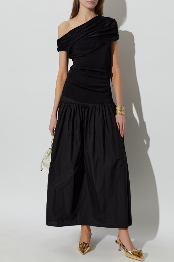 Self-Portrait Vestido de materiales combinados