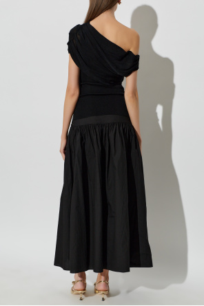 Self-Portrait Vestido de materiales combinados