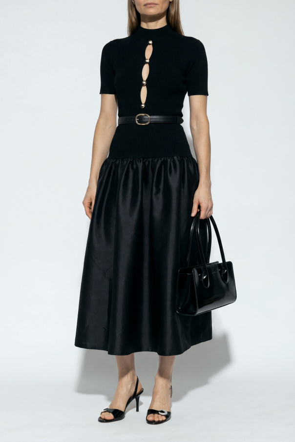 Self-Portrait Vestido de materiales combinados