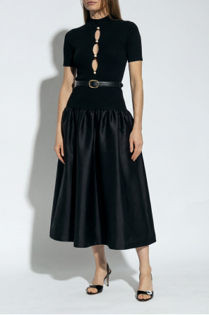 Self-Portrait Vestido de materiales combinados