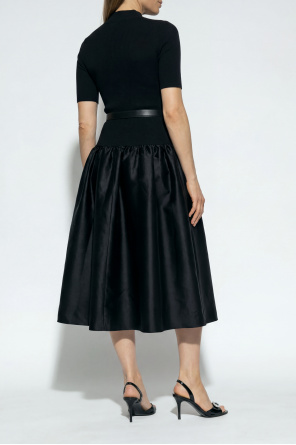 Self-Portrait Vestido de materiales combinados