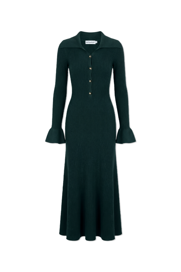 Ribbed dress with collar od Self-Portrait