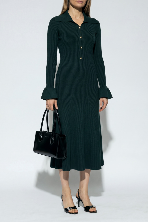 Self-Portrait Ribbed dress with collar
