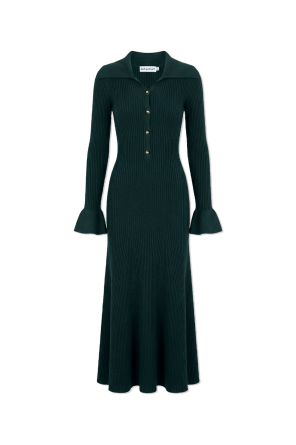 Vestido de canalé con cuello