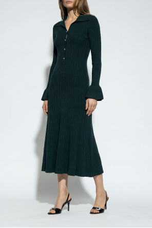 Self-Portrait Ribbed dress with collar