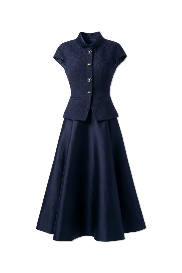 Dress made from combined fabrics od Self-Portrait