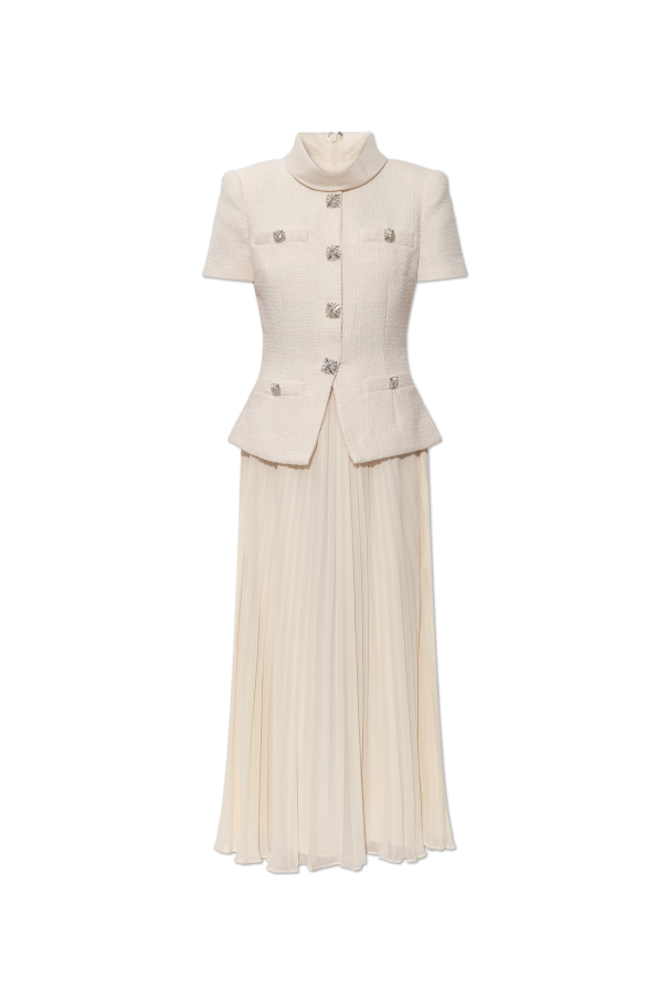 Self-Portrait Dress with a pleated skirt