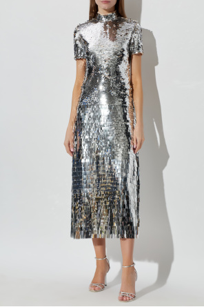 Self-Portrait Vestido de lentejuelas con cuello alto