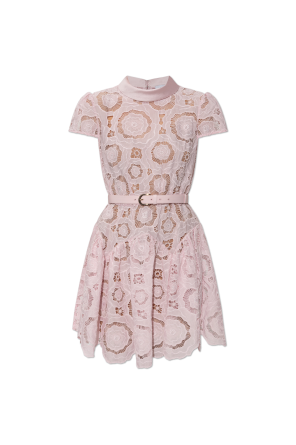 Lace dress with belt