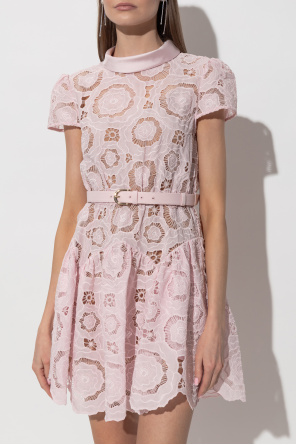 Self-Portrait Vestido calado con cinturón