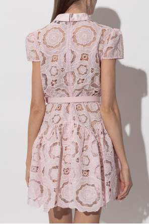 Self-Portrait Vestido calado con cinturón