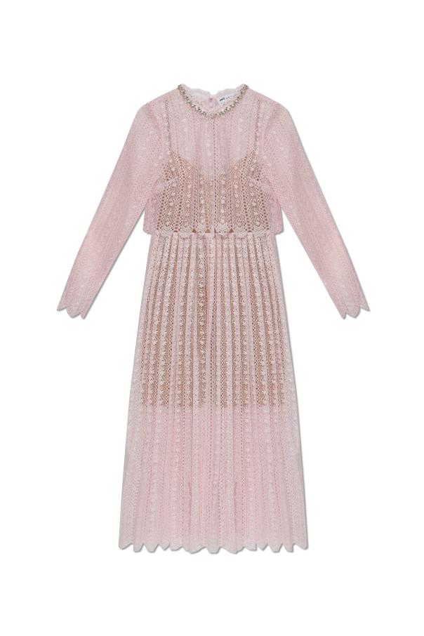 Self-Portrait Spitzenkleid mit Gürtel