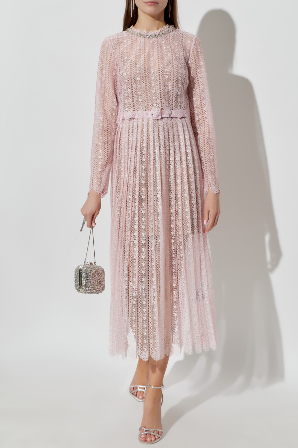 Self-Portrait Spitzenkleid mit Gürtel