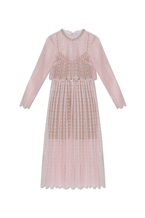 Vestido de encaje con cinturón