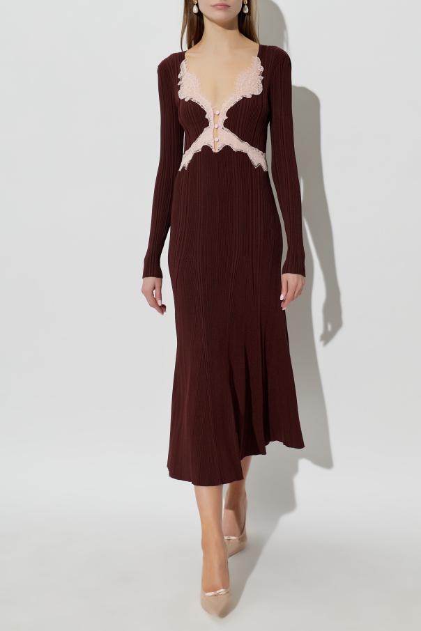 Self-Portrait Kleid mit Spitzeneinsätzen