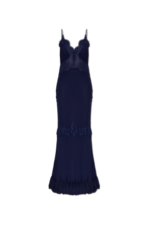 Vestido de tirantes con inserciones de encaje