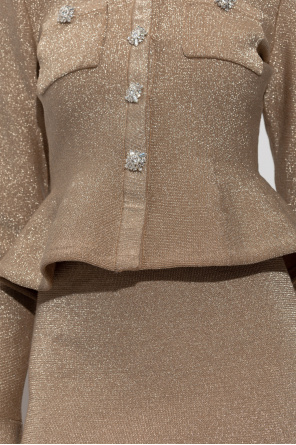 Self-Portrait Kleid mit glänzenden Applikationen am Ausschnitt