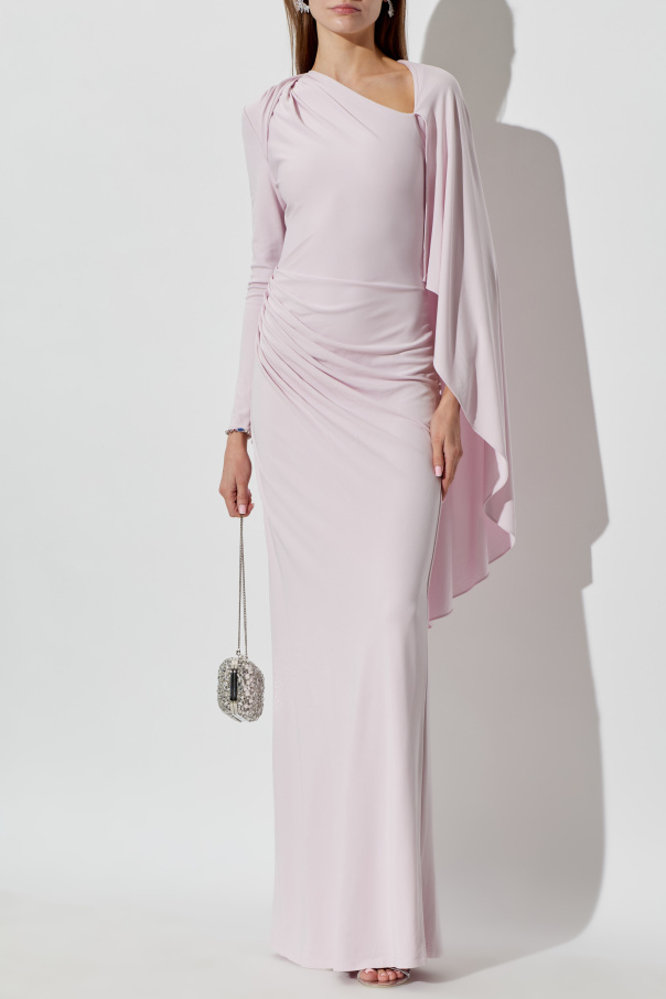 Self-Portrait Langes Kleid mit Drapierung in der Taille