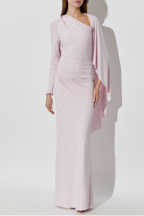 Self-Portrait Langes Kleid mit Drapierung in der Taille