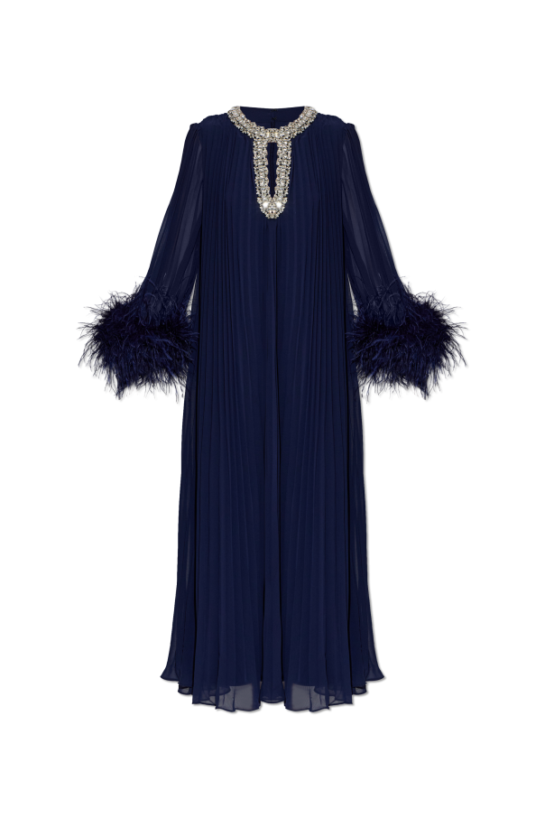 Pleated dress with shimmering crystals od Self-Portrait