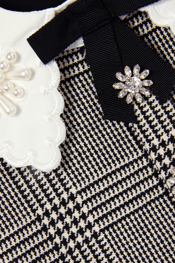 Self-Portrait Kids Kleid mit Hahnentrittmuster