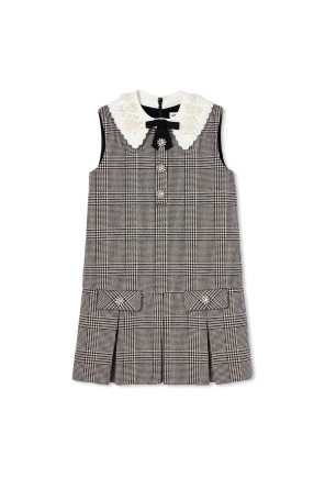 Kleid mit Hahnentrittmuster