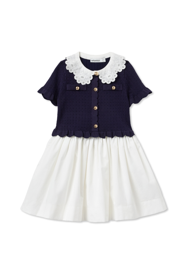 Dress with decorative collar od Self-Portrait Kids