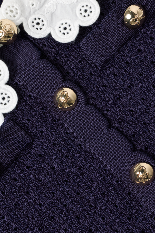 Self-Portrait Kids Dress with decorative collar